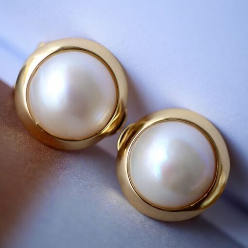 Natural Mabe Pearl Earrings s925 Silver|Minimalist Mabe Pearl Jewelry|Statement Pearl Earrings|Real Mabe Pearl|Perfect Wedding Earrings - Image 8