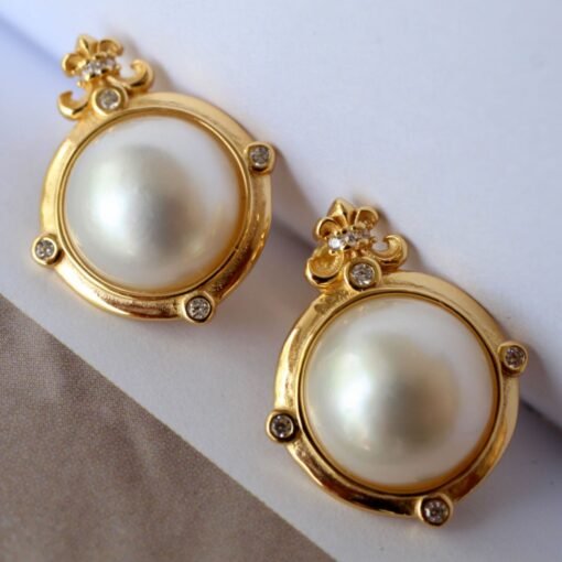Natural Mabe Pearl Studs Earrings s925 Silver|Mabe Pearl Jewelry|Statement Pearl Studs Earrings|Bridal white Pearl stud|wedding earring