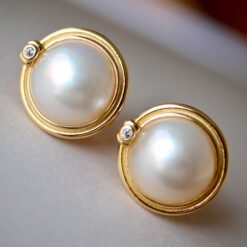 Natural white Mabe Studs Earrings With s925 Silver|Mabe Jewelry|Dainty Studs Earrings|Statement Stud earrings|Perfect Wedding earrings