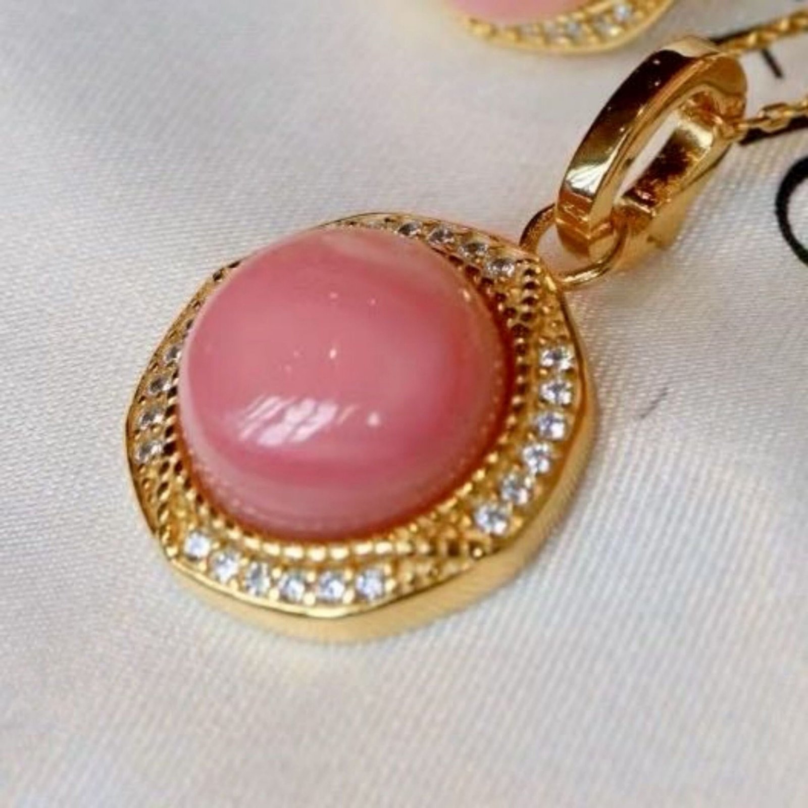 Natural Pink Queen Conch Shell Jewelry set|Pink Sea Shell Stud Earrings|Untreated Pink Gemstone Pendant|Handmade Vintage Jewelry Set women - Image 3