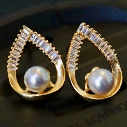 Unique Pearl Drop Earrings With White Fritillaria|Real Pearl Studs Earrings|Dainty Pearl Earrings|Charm Hand Carved Gemstone Earrings - Image 6