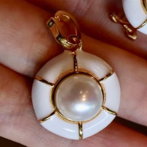 Unique Real Pearl Drop Earrings Set|Vintage Pearl Pendant Set|Art Deco Pearl Earrings|Charm Hand Carved Gemstone Earring|June birthstone set - Image 8