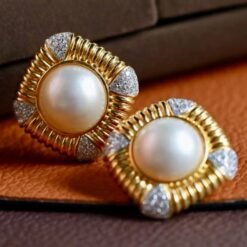 Natural Mabe Pearl Earrings s925 Silver|Vintage Mabe Pearl Earring|Statement Pearl Earrings|Antique Mabe Pearl stud|Perfect Anniversary Gift