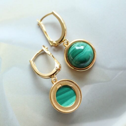 Natural Green Malachite Drop Earrings/Dainty Malachite Hoop Earring|Malachite Dangle Earring|Malachite Jewelry|Perfect Anniversary Gift - Image 8