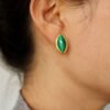 Natural Marquise Malachite Earrings|Unique Malachite Jewelry|Dainty Green Studs Earrings/Art Deco Earrings|Perfect Anniversary Gift For Her