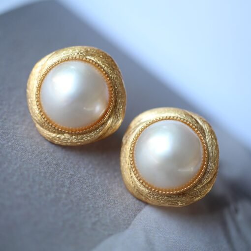 Natural Mabe Pearl Earrings s925 Silver|Vintage Mabe Pearl Jewelry|Statement Pearl Earrings|Bridal Pearl earrings|Perfect wedding earrings - Image 2