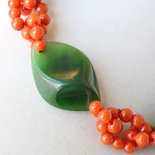 Natural Cabochon Green Jade Bead Bracelet with Carnelian|Unique Jade Bracelet Women|Real Jade Bangle|Meditation Bracelet|January Birthstone - Image 7