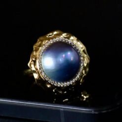 Genuine Mabe Pearl Ring s925 Silver women|Minimalist Simple Mabe Pearl Jewelry|Statement Vintage pearl ring|Handmade Bezel Mabe Pearl ring