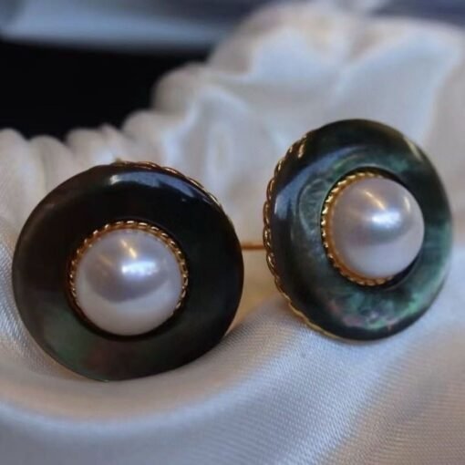 Natural Pearl Studs Earrings 925 silver|Unique Pearl stud earrings|Vintage Pearl Studs Earrings|Antique Pearl Earrings|7mm - Image 3