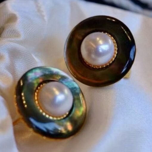 Natural Pearl Studs Earrings 925 silver|Unique Pearl stud earrings|Vintage Pearl Studs Earrings|Antique Pearl Earrings|7mm - Image 8