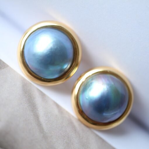 Natural Mabe Pearl Studs Earrings With s925 Silver|Mabe Pearl Jewelry|Minimalist Mabe Pearl Studs|Bezel Pearl Studs|Perfect Mothers day Gift - Image 8