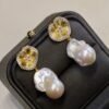 Natural Baroque Pearl Drop Earrings silver|Statement Modern Pearl Drop Gold|Vintage Handmade Pearl Earring Women|Unique June Birthstone Gift