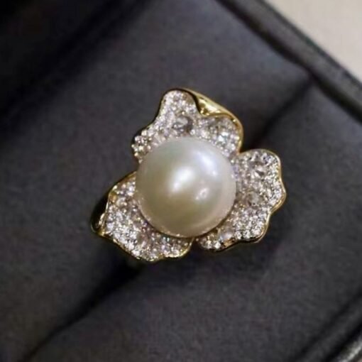 Natural Big Pearl Ring Silver|Unique Charm Pearl ring gold|Statement Pearl ring|June Birthstone Pearl ring|Real Pearl ring women18mm pearl - Image 5