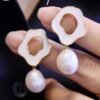 Natural Pearl Studs Earrings With s925 Silver|Mabe Pearl Jewelry|Dainty Pearl Studs Earrings|Real Pearl Earrings|Perfect Anniversary Gift