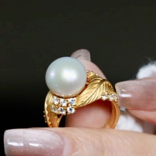 Natural Pearl Ring Silver|Antique Vintage Pearl ring gold|Dome Pearl ring|June Birthstone Pearl ring|10mm PearlUnique pearl ring women - Image 7