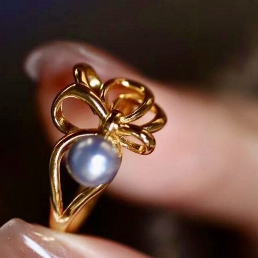 Unique Natural Pearl Ring Silver|Antique Vintage Pearl ring gold|Statement Pearl ring|June Birthstone Pearl ring|6mm Pearlpearl ring women - Image 6