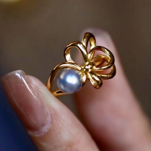 Unique Natural Pearl Ring Silver|Antique Vintage Pearl ring gold|Statement Pearl ring|June Birthstone Pearl ring|6mm Pearlpearl ring women - Image 7