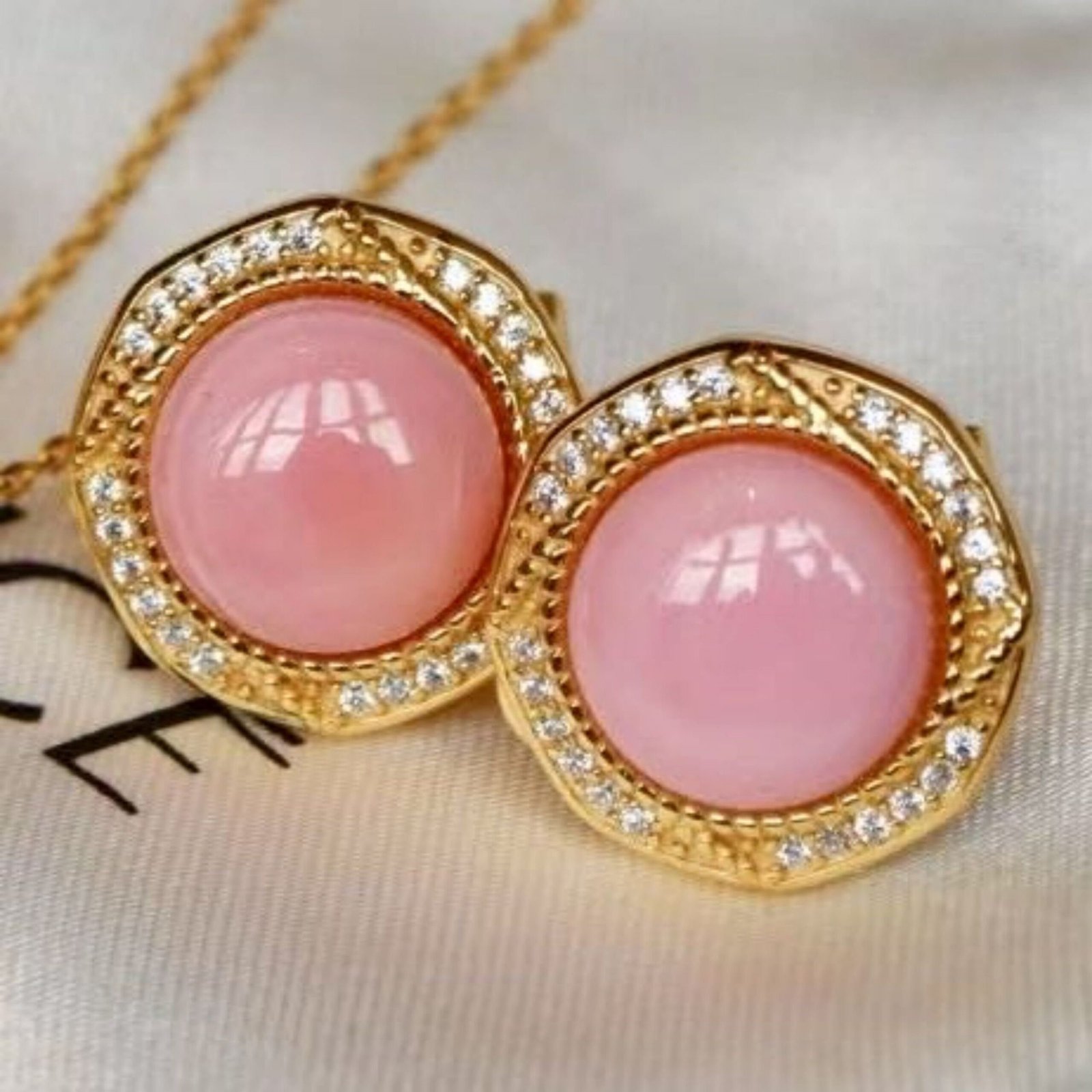 Natural Pink Queen Conch Shell Jewelry set|Pink Sea Shell Stud Earrings|Untreated Pink Gemstone Pendant|Handmade Vintage Jewelry Set women - Image 4