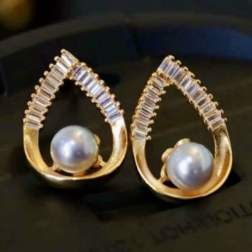 Unique Pearl Drop Earrings With White Fritillaria|Real Pearl Studs Earrings|Dainty Pearl Earrings|Charm Hand Carved Gemstone Earrings - Image 4