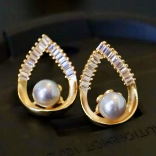 Unique Pearl Drop Earrings With White Fritillaria|Real Pearl Studs Earrings|Dainty Pearl Earrings|Charm Hand Carved Gemstone Earrings - Image 8