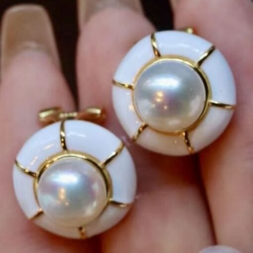 Unique Real Pearl Drop Earrings Set|Vintage Pearl Pendant Set|Art Deco Pearl Earrings|Charm Hand Carved Gemstone Earring|June birthstone set - Image 7