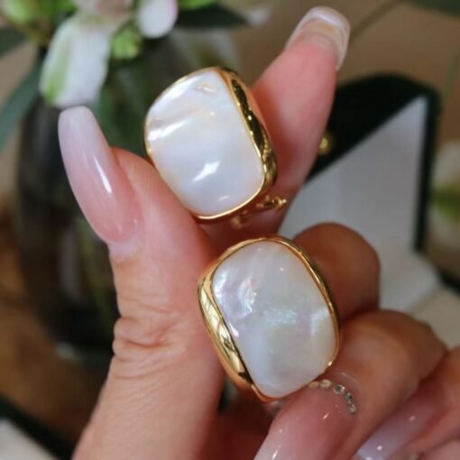 Unique White Fritillary With Silver Stud Earrings|Big Fritillary Earrings|Dainty Jewelry|Vintage Earrings|Perfect Gift For Her - Image 2