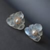 Natural Moonstone with Pearl Stud Earrings/Unique Moonstone Earrings/Tiny Petal Flower Earrings|Handmade pearl stud Earrings|Real Pearl stud
