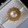 Genuine Mabe Pearl Ring s925 Silver|intage Antique Mabe Pearl Jewelry|Statement Seashell pearl ring|Handmade Cluster Mabe Pearl ring women