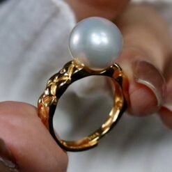 Natural Pearl Ring Silver|Antique Vintage Pearl ring gold|Statement Pearl ring|June Birthstone Pearl ring|12mm PearlUnique pearl ring women