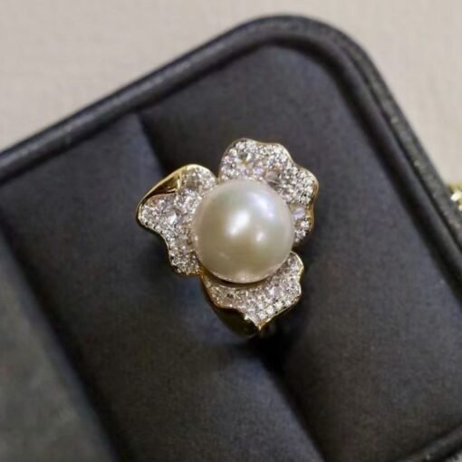 Natural Big Pearl Ring Silver|Unique Charm Pearl ring gold|Statement Pearl ring|June Birthstone Pearl ring|Real Pearl ring women18mm pearl - Image 3