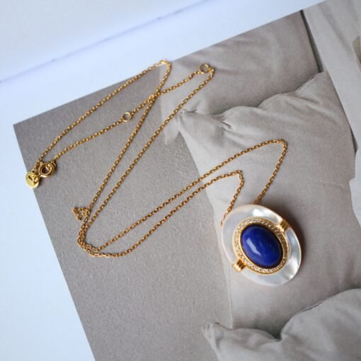 Genuine Lapis Lazuli Jewelry set silver|Statement lapis lazuli PendantVintage Lapis LazuliUnique September birthstone earring women - Image 5