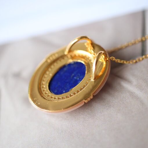 Genuine Lapis Lazuli Jewelry set silver|Statement lapis lazuli PendantVintage Lapis LazuliUnique September birthstone earring women - Image 8