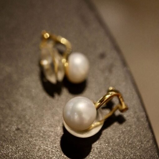Unique Pearl Clip on Earrings Silver|Natural Real Pearl Studs Earrings|Dainty Modern Pearl Earrings Art Deco Pearl Earring Women|7mm - Image 6