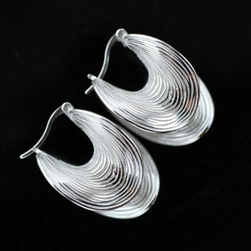 Unique Silver Stud Earrings|Textured Earrings|Big Silver Earrings|Dainty Jewelry|Vintage Earrings|Perfect Gift For Her - Image 8