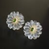 Natural White Quartz Petal Stud Earrings/Unique Floral Gemstone Earrings/Hand Carved Flower Rock Quartz Earrings|Statement big Earring Women