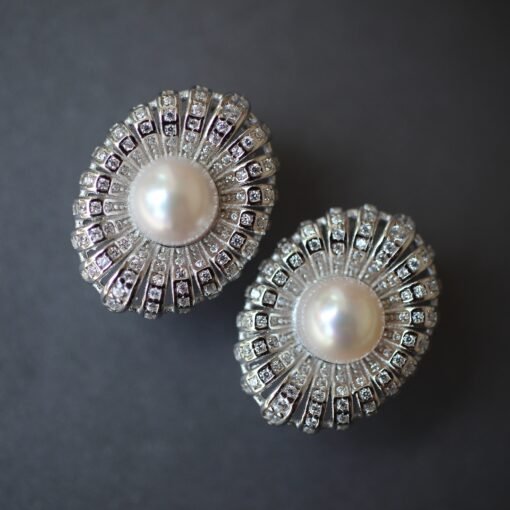 Unique Seawater Akoya Pearl Studs Earrings s925 Silver|Natural Pearl Earring Women|Art deco Pearl Stud Women|Handmade Vintage Pearl Earrings - Image 5