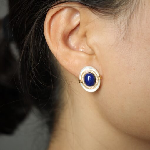 Genuine Lapis Lazuli Jewelry set silver|Statement lapis lazuli PendantVintage Lapis LazuliUnique September birthstone earring women - Image 4