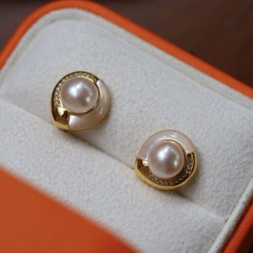 Genuine Vintage Freshwater Pearl Studs Earrings gold|Natural Pearl Jewelry silver|Unique Pearl Studs Earrings|Perfect Wedding earrings women