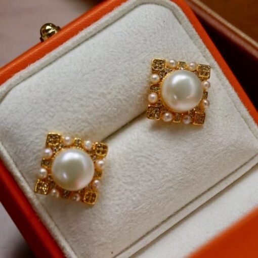Natural vintage pearl stud earrings sterling silver|Real Antique Pearl Studs Earrings gold|Art deco Pearl Earring|Handmade Gemstone Earrings