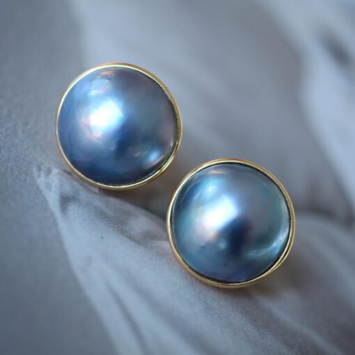 Natural Mabe Pearl Studs Earrings With s925 Silver|Mabe Pearl Jewelry|Dainty Pearl Studs Earrings|Real Mabe Pearl|Perfect Anniversary Gift - Image 2