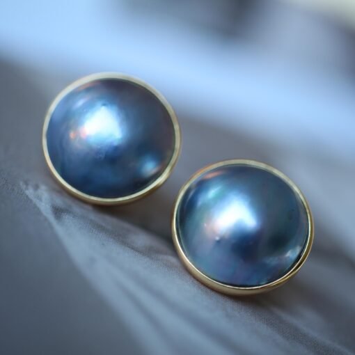 Natural Mabe Pearl Studs Earrings With s925 Silver|Mabe Pearl Jewelry|Dainty Pearl Studs Earrings|Real Mabe Pearl|Perfect Anniversary Gift