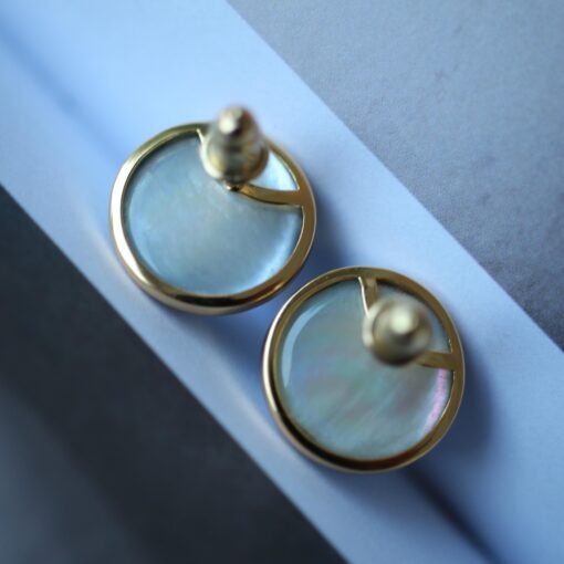 Natural Mabe Pearl Studs Earrings With s925 Silver|Mabe Pearl Jewelry|Dainty Pearl Studs Earrings|Real Mabe Pearl|Perfect Anniversary Gift - Image 3
