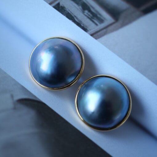 Natural Mabe Pearl Studs Earrings With s925 Silver|Mabe Pearl Jewelry|Dainty Pearl Studs Earrings|Real Mabe Pearl|Perfect Anniversary Gift - Image 7