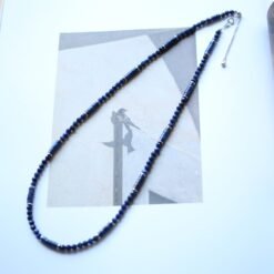 Natural Barrel Lapis Lazuli Stacking Beaded Choker Necklace WomenBalancing Calming Spiritual Protection-Healing Stone Meditation-Prayer