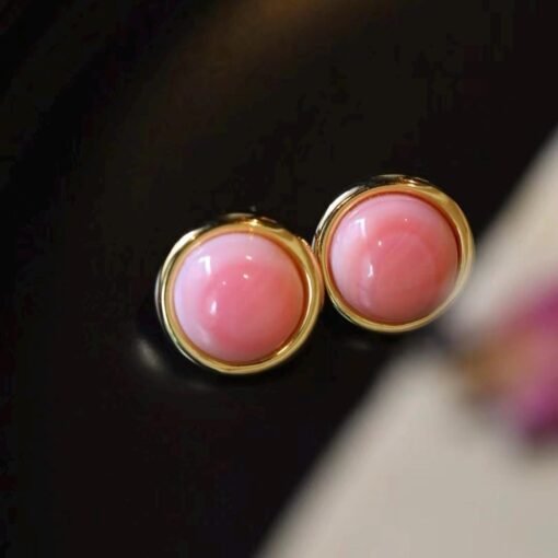 Natural Heart Pink Queen Conch Shell with pearl earring silver/Art Deco Trendy real pearl Jewelry|Unique Earring|Heart Stud Earrings - Image 2