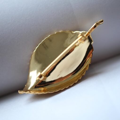 Unique leaf silver brooch with pearl for women/Vintage leaf pendant silver|Art deco Modern brooch antiqueHandmade Pearl necklace women - Image 3