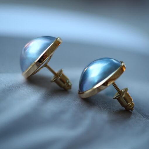 Natural Mabe Pearl Studs Earrings With s925 Silver|Mabe Pearl Jewelry|Dainty Pearl Studs Earrings|Real Mabe Pearl|Perfect Anniversary Gift - Image 6