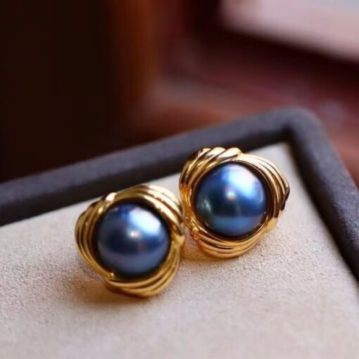 Natural Mabe Studs Earrings With s925 Silver|Dainty Studs Earrings|Statement Stud Earringsl|Perfect Anniversary Gift|Wedding Earrings - Image 3