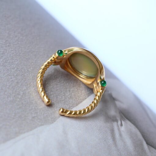 Genuine Mabe Pearl Ring s925 Silver|Minimalist Simple Mabe Pearl Jewelry|Statement Seashell pearl ring|Handmade Bezel Mabe Pearl ring - Image 8