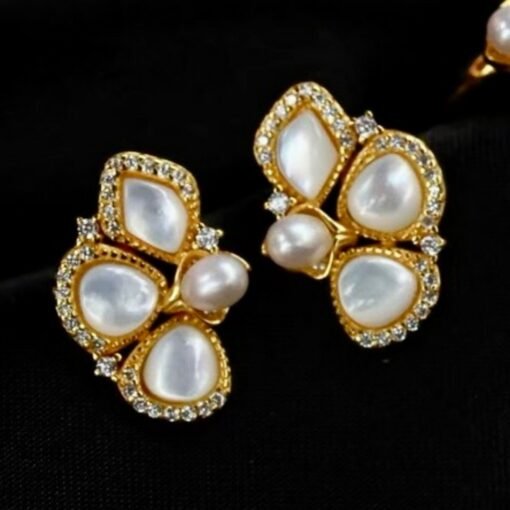 Unique Pearl Stud Earring s925 silver|Real Pearl Stud Earrings|Butterfly Shape Pearl Earrings|Mother of Pearl EarringsJune Birthstone gift - Image 2